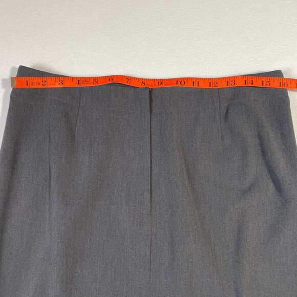 Caslon Maxi Skirt Gray Back Slit Tailored Quality Retro Size 14P - Picture 6 of 11